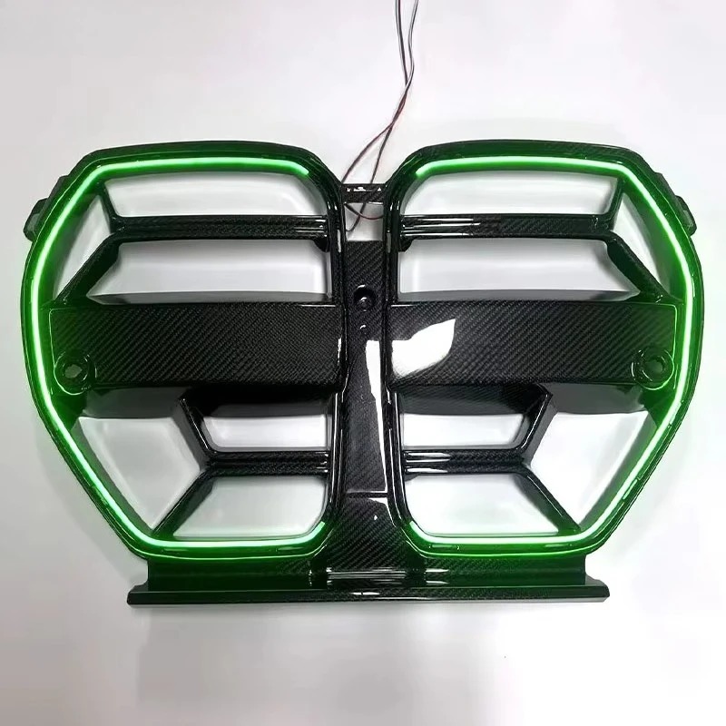 LED Dry Carbon Fiber Car Front Bumper Grilles CSL Style For  G80 G81 M3 G82 G83 M4 2020-2025 Hood Racing Grille ACC Vent Trim